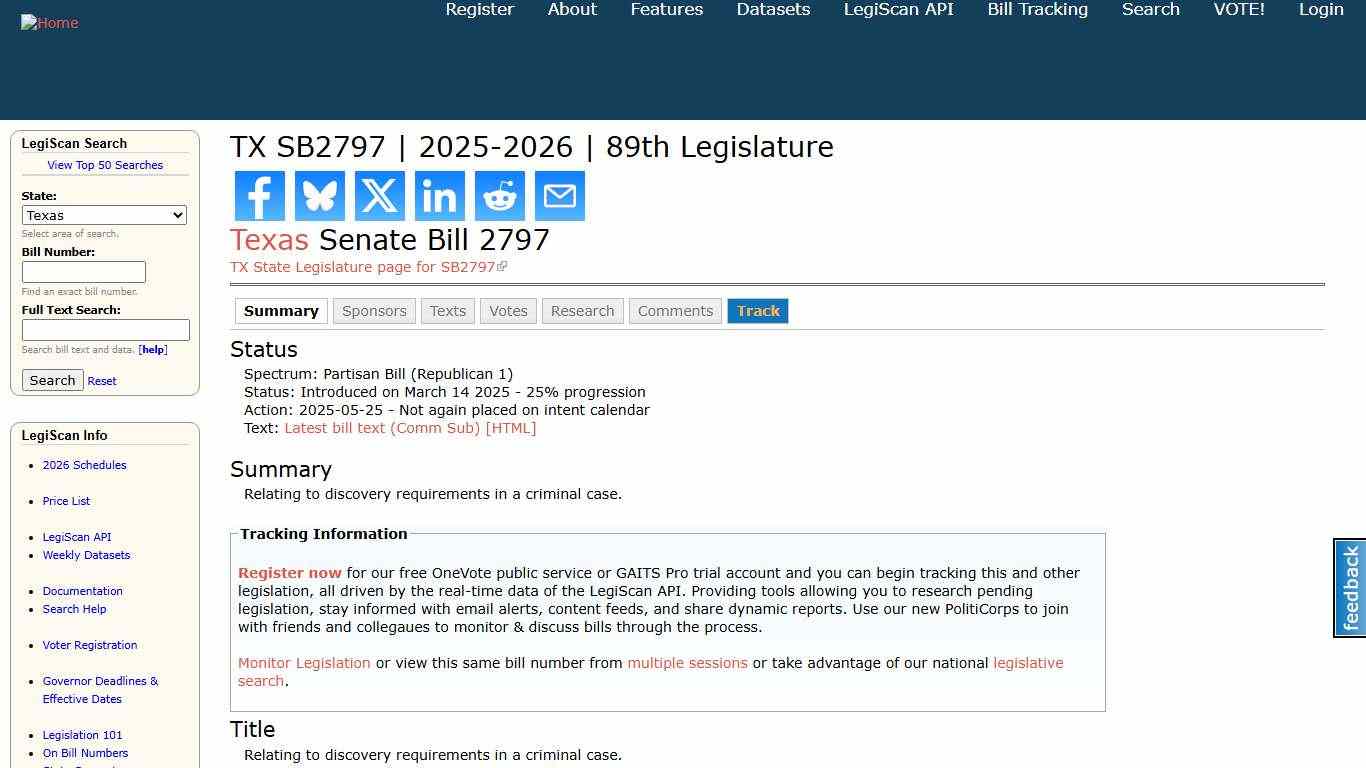 TX SB2797 2025-2026 89th Legislature LegiScan
